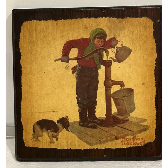Norman Rockwell Other - Norman Rockwell Brown & Bigelow Boy And His Dog Art Print 5.5x5.5” Vintage